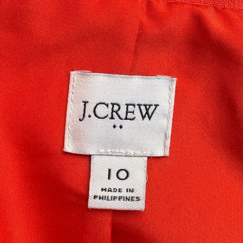 J.Crew Preppy Derby Spring Linen‎ Blend Salmon Coral Womens Blazer Sz 10